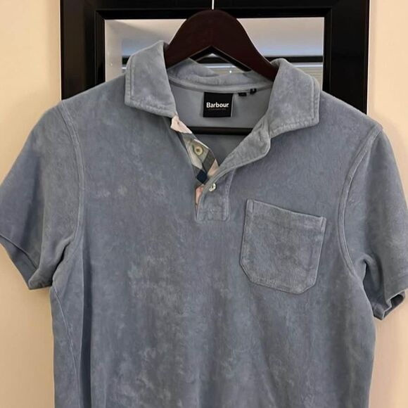 Barbour Fluffy Baby Blue Polo - Picture 1 of 3